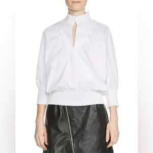 Maje Libou Smocked Top in white